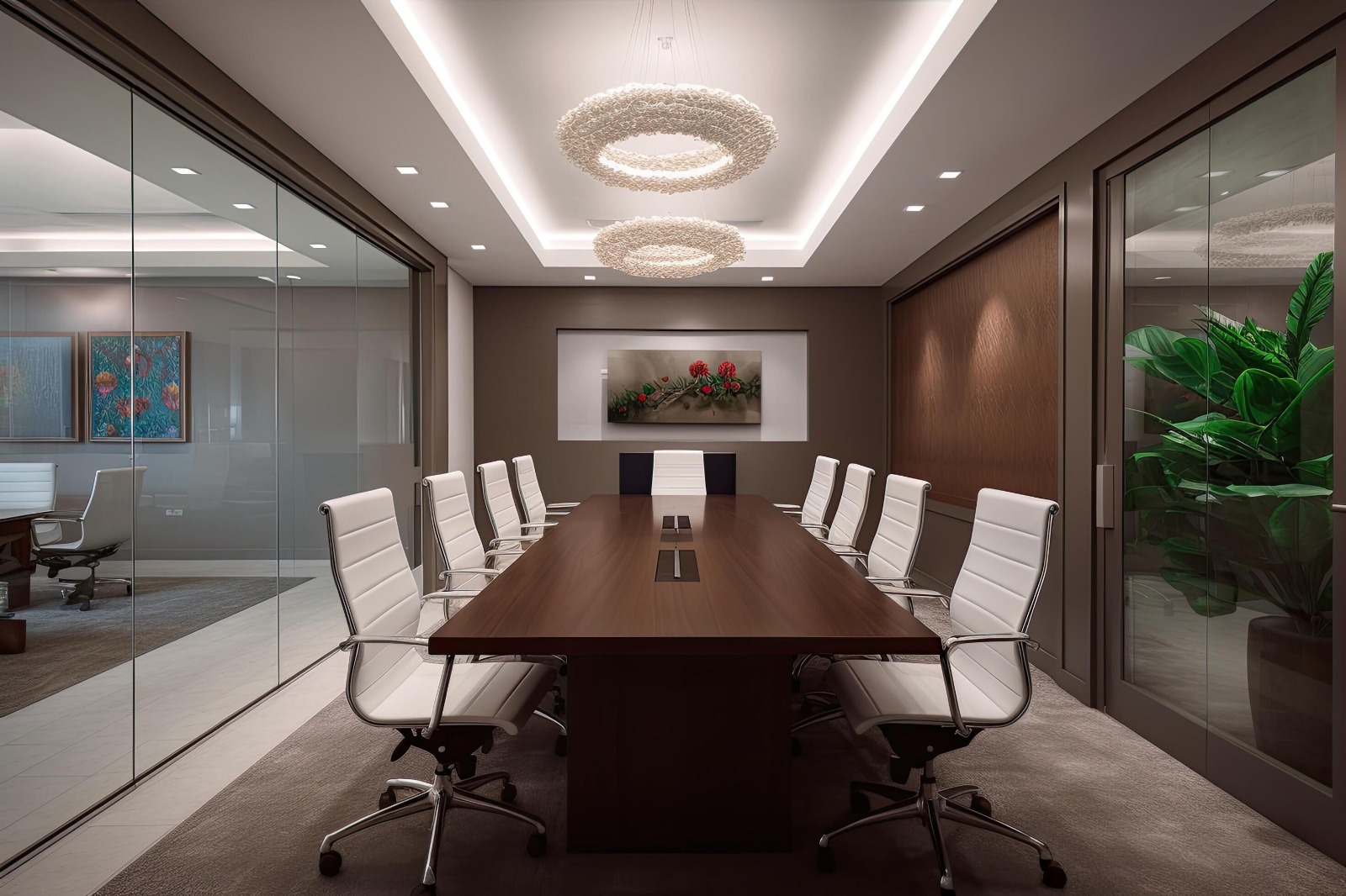 Three founders collaborating in a modern office